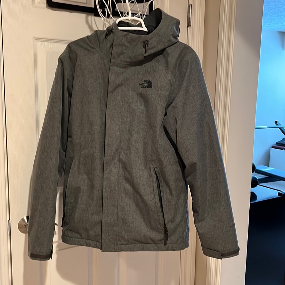 Gray North face ski coat